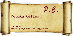 Petyka Celina névjegykártya